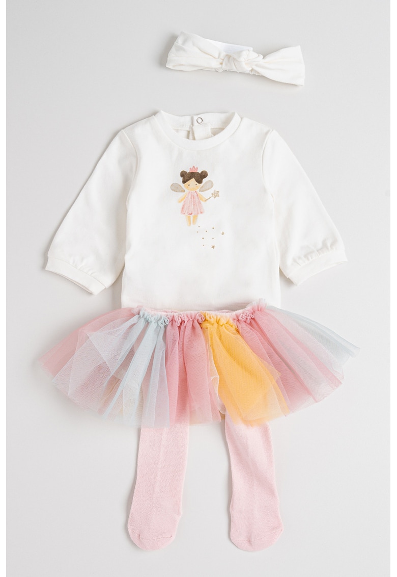 Set de fusta din tul - bandana si body - 3 piese