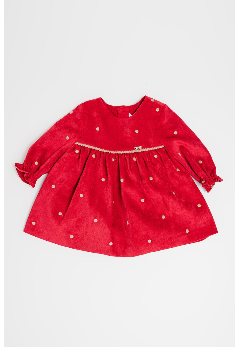 Rochie cu nasturi si buline - Rosu