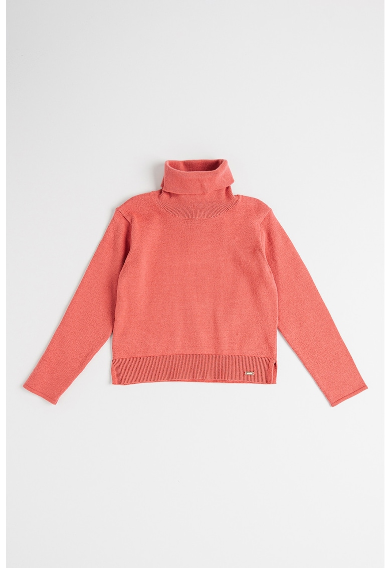 Pulover tricotat fin cu guler inalt