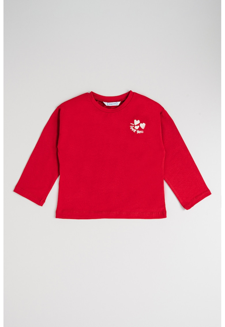 Bluza de bumbac cu imprimeu - Rosu