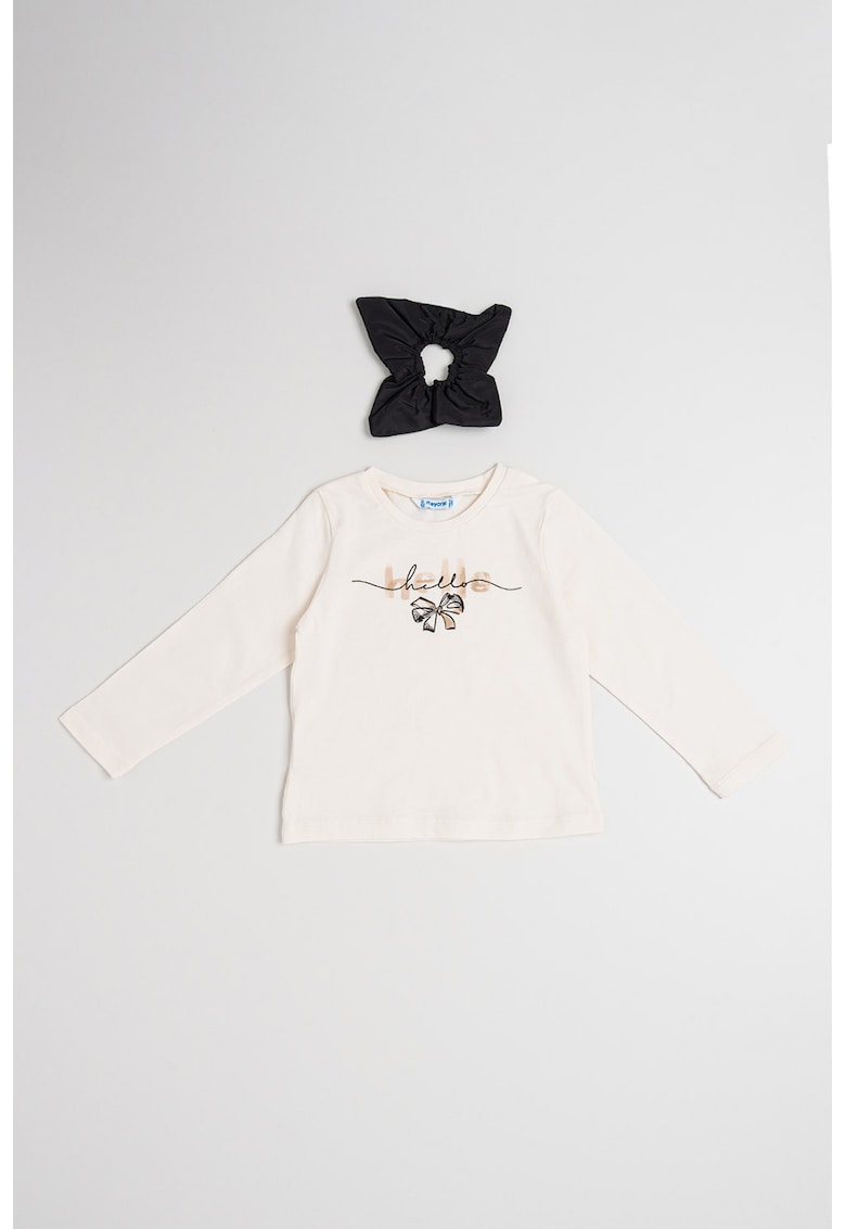 Set de bluza cu imprimeu grafic si elastic de par