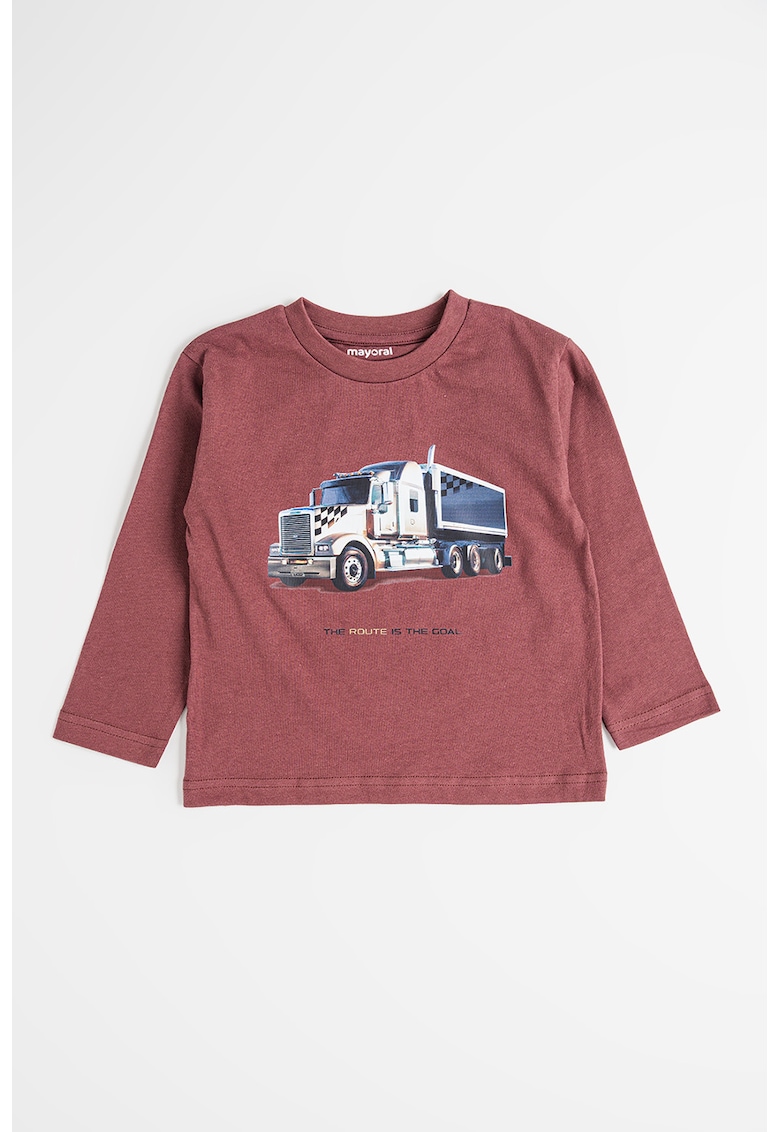 Bluza cu imprimeu grafic - Maro inchis/Albastru