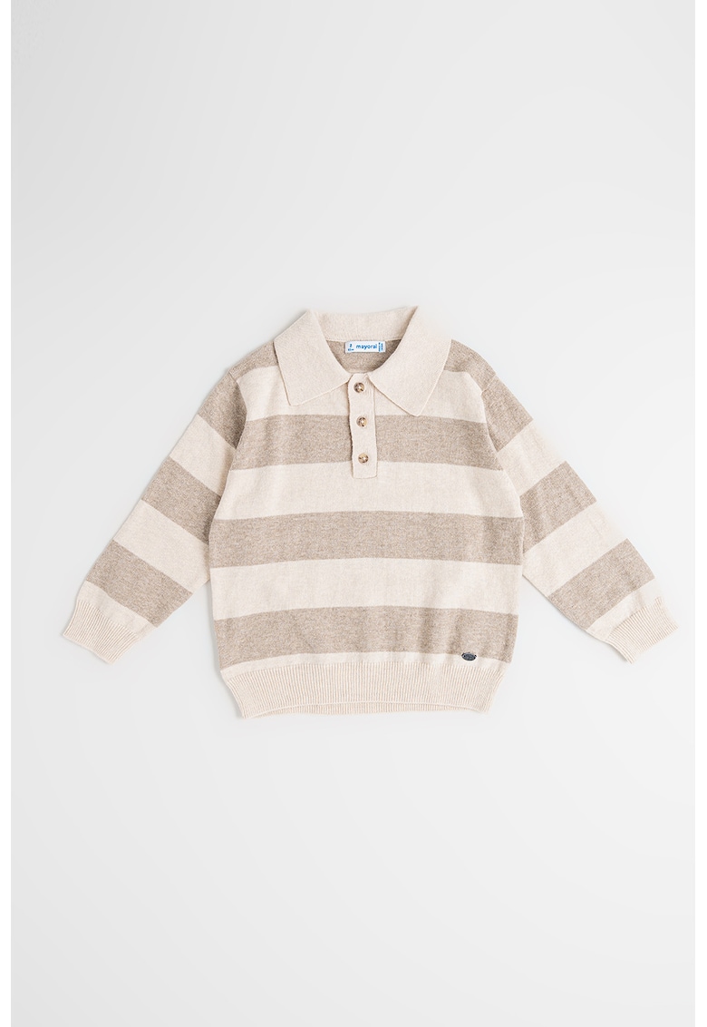 Bluza polo lejera din amestec de lana