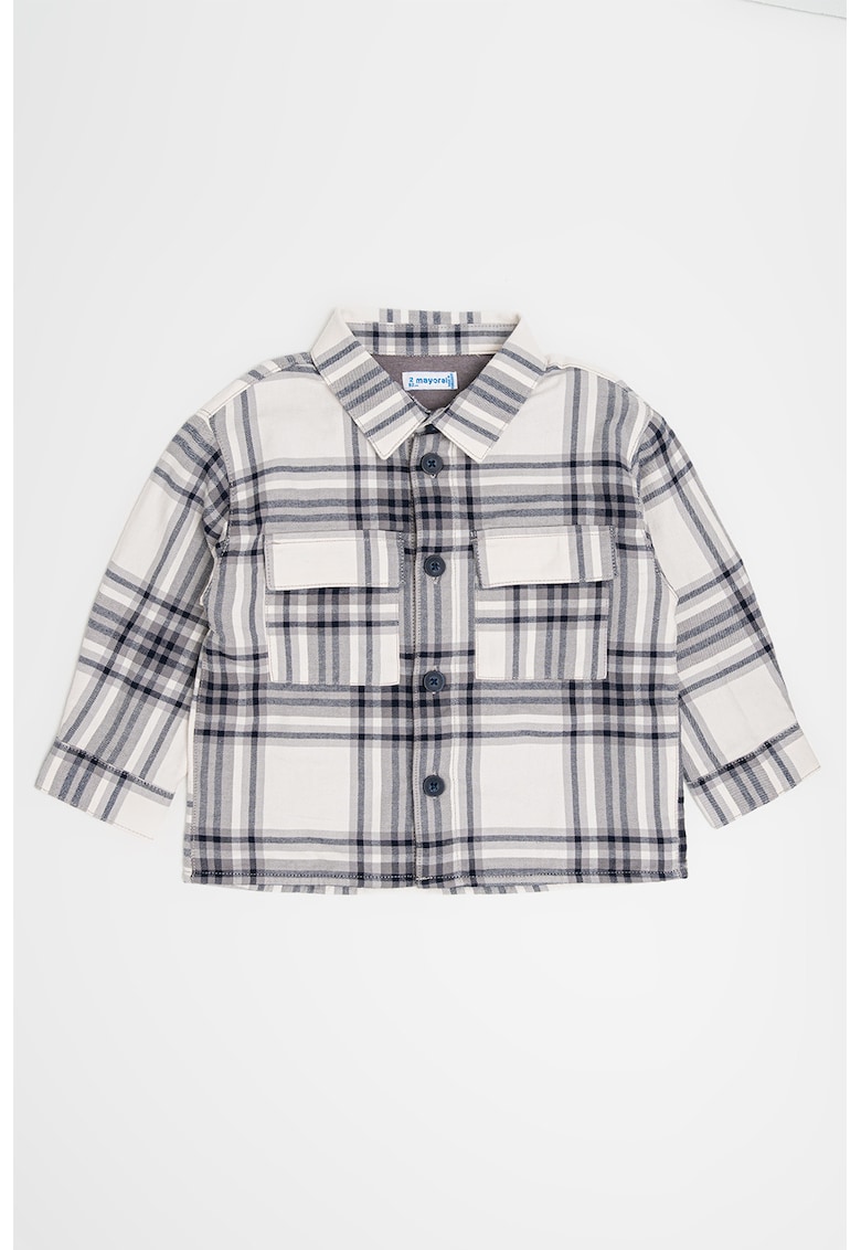 Jacheta-camasa in carouri si buzunare pe piept