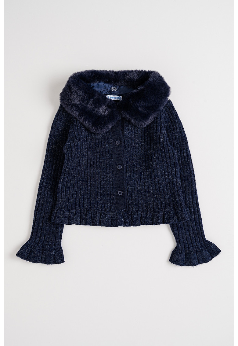 Pulover regular fit cu nasturi - Bleumarin