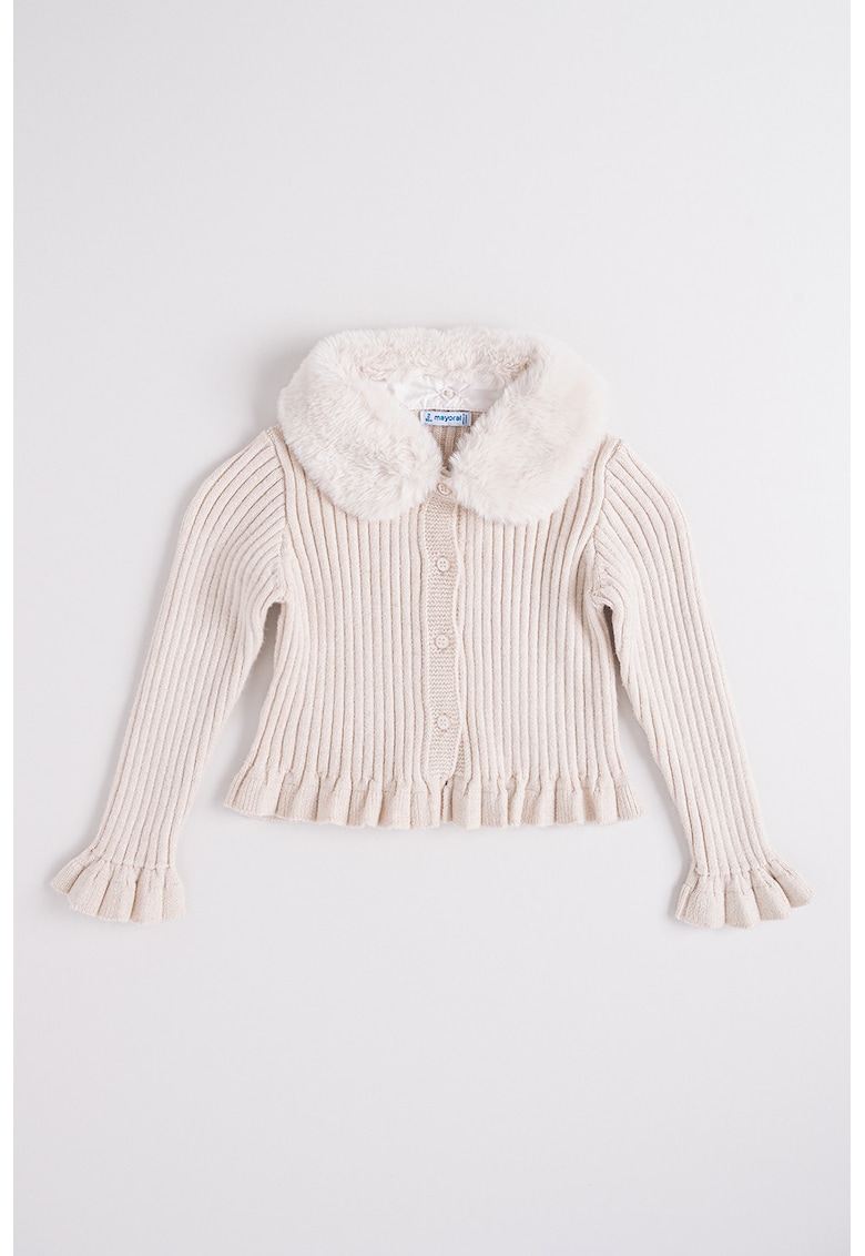 Cardigan cu guler detasabil din teddy