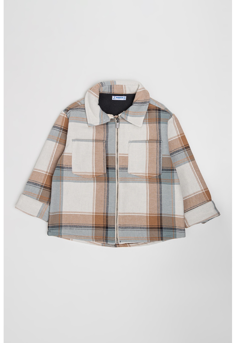 Jacheta-camasa in carouri cu fermoar