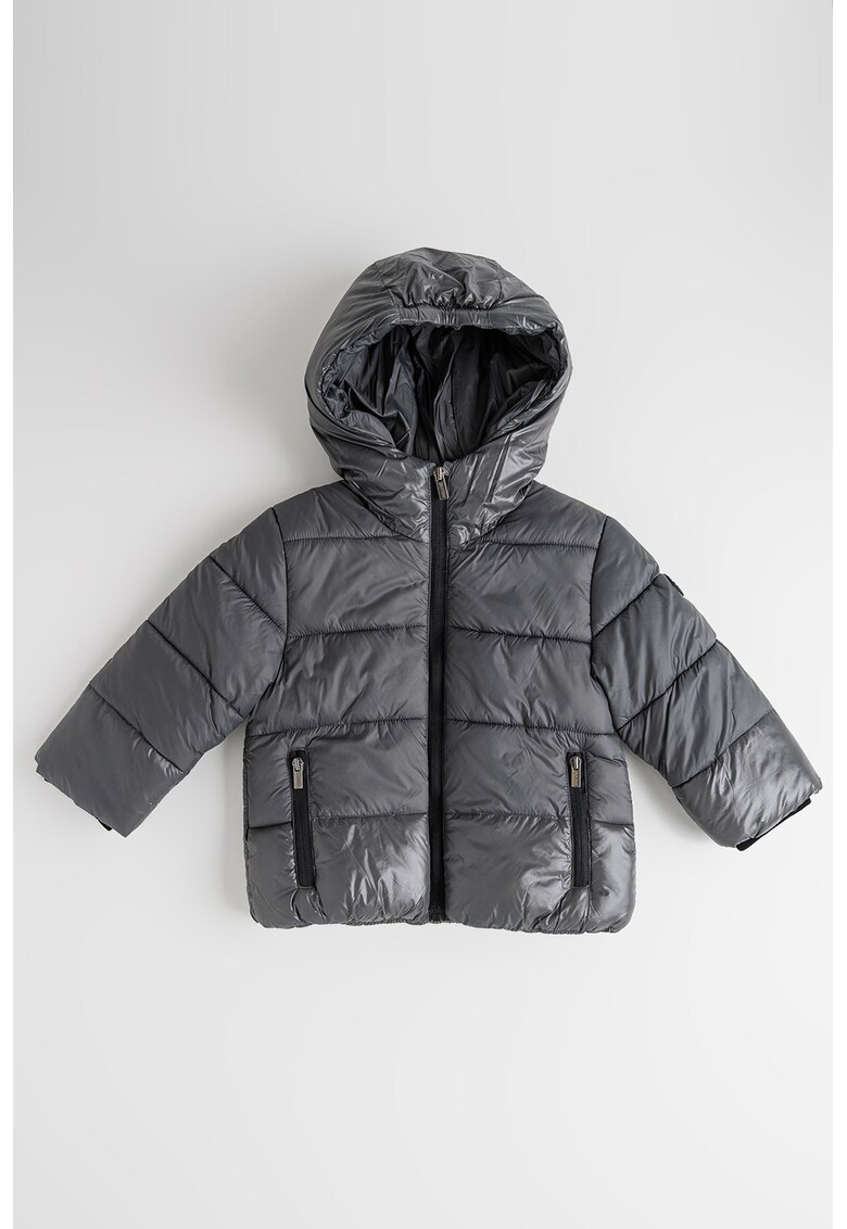 Geaca matlasata cu gluga - Gri inchis