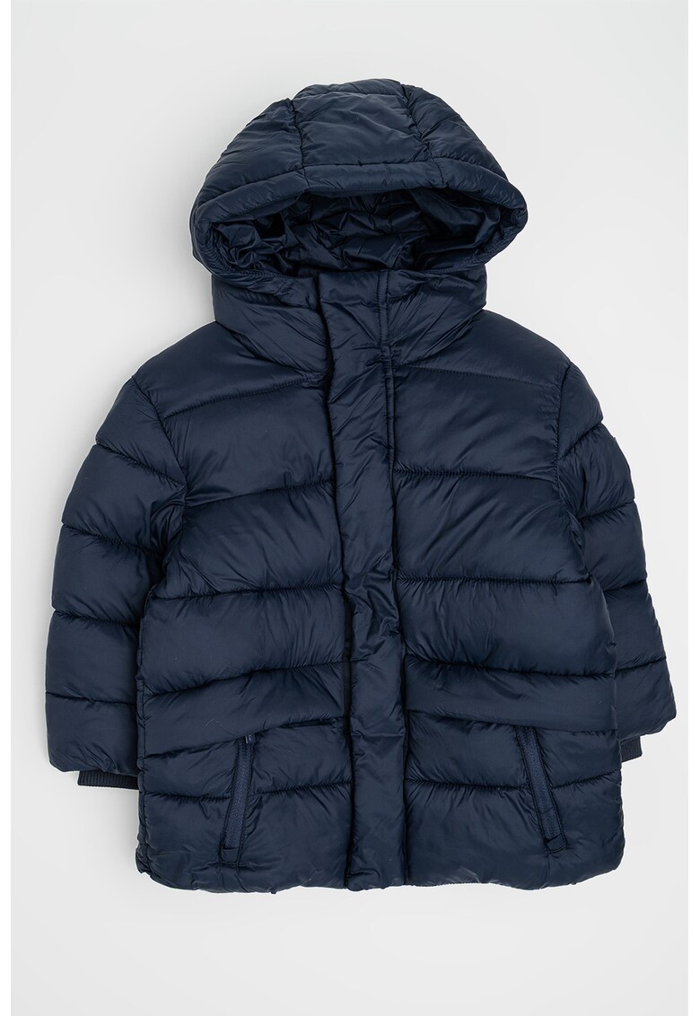 Geaca cu gluga si buzunare laterale - Bleumarin