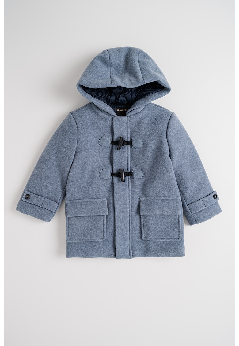 Palton uni cu gluga si buzunare