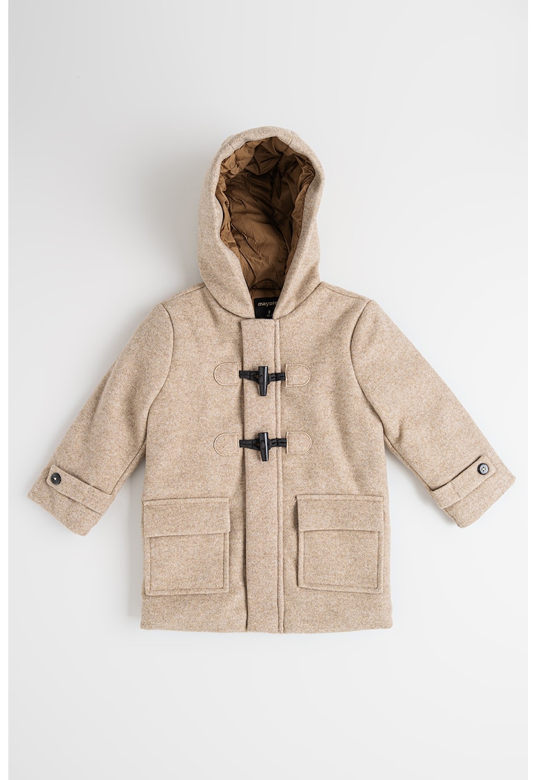 Palton uni cu gluga si buzunare