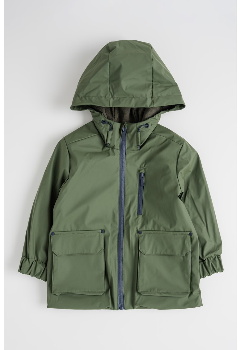 Pelerina de ploaie cu gluga si fermoar