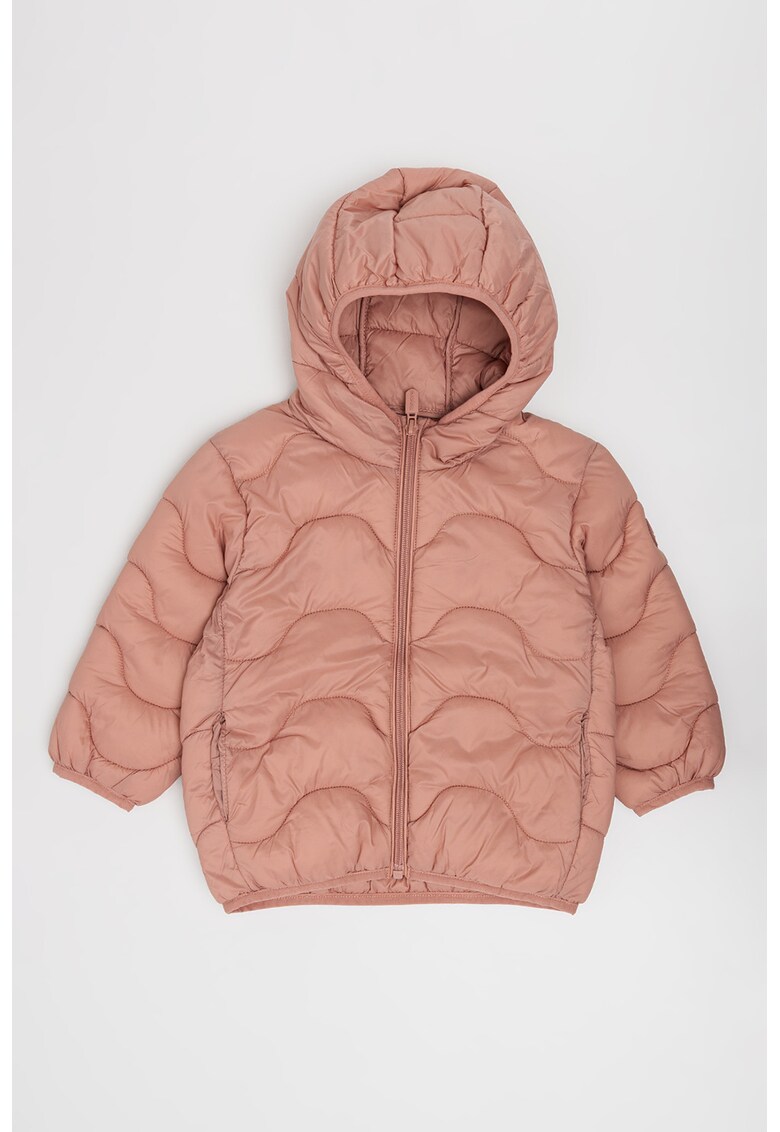 Geaca matlasata cu gluga - Roz deschis