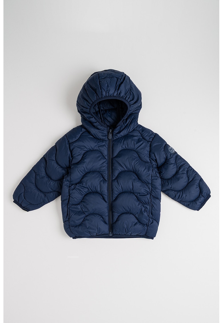 Geaca matlasata cu gluga - Bleumarin