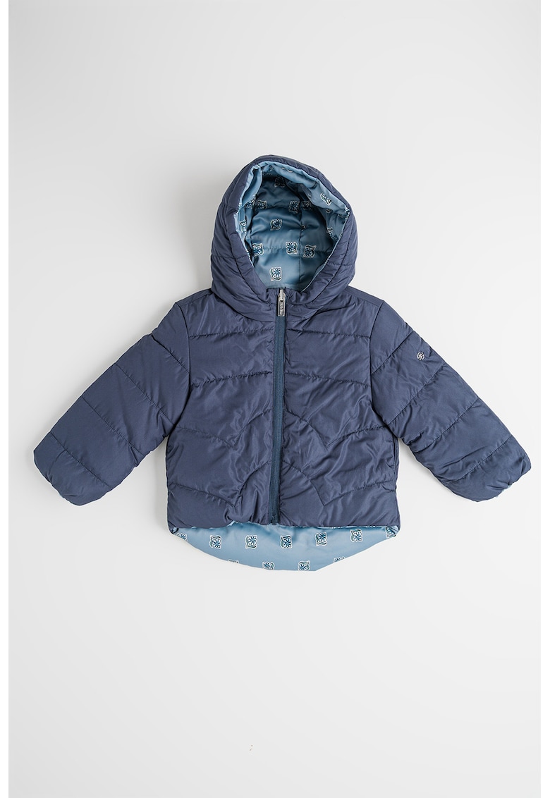 Geaca reversibila cu gluga si model floral