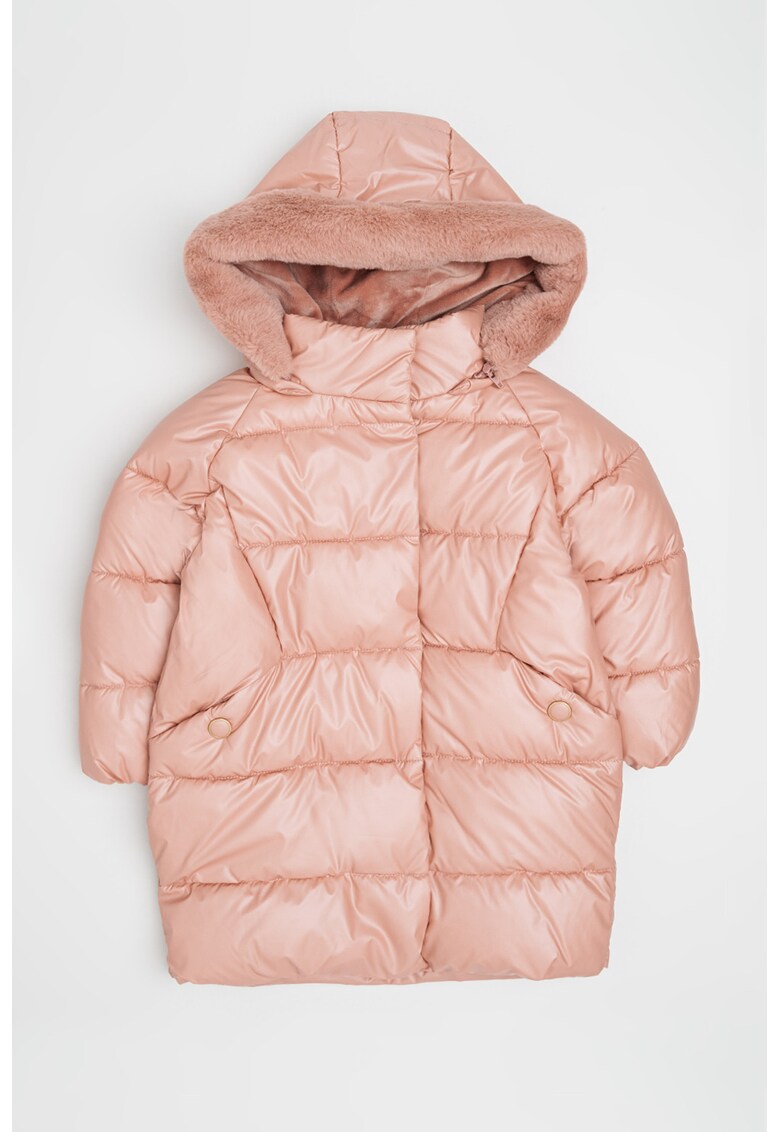 Geaca matlasata cu gluga - Roz deschis