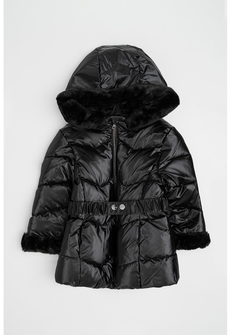 Geaca cu garnituri de blana sintetica si gluga