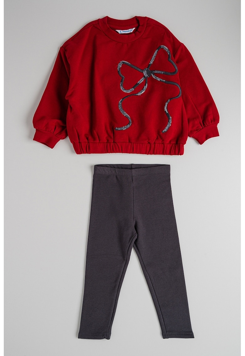 Set de bluza de trening cu imprimeu si colanti - 2 piese
