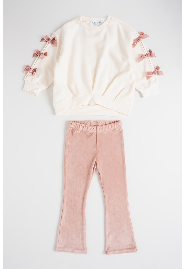 Set de bluza de trening cu funda si pantaloni evazati