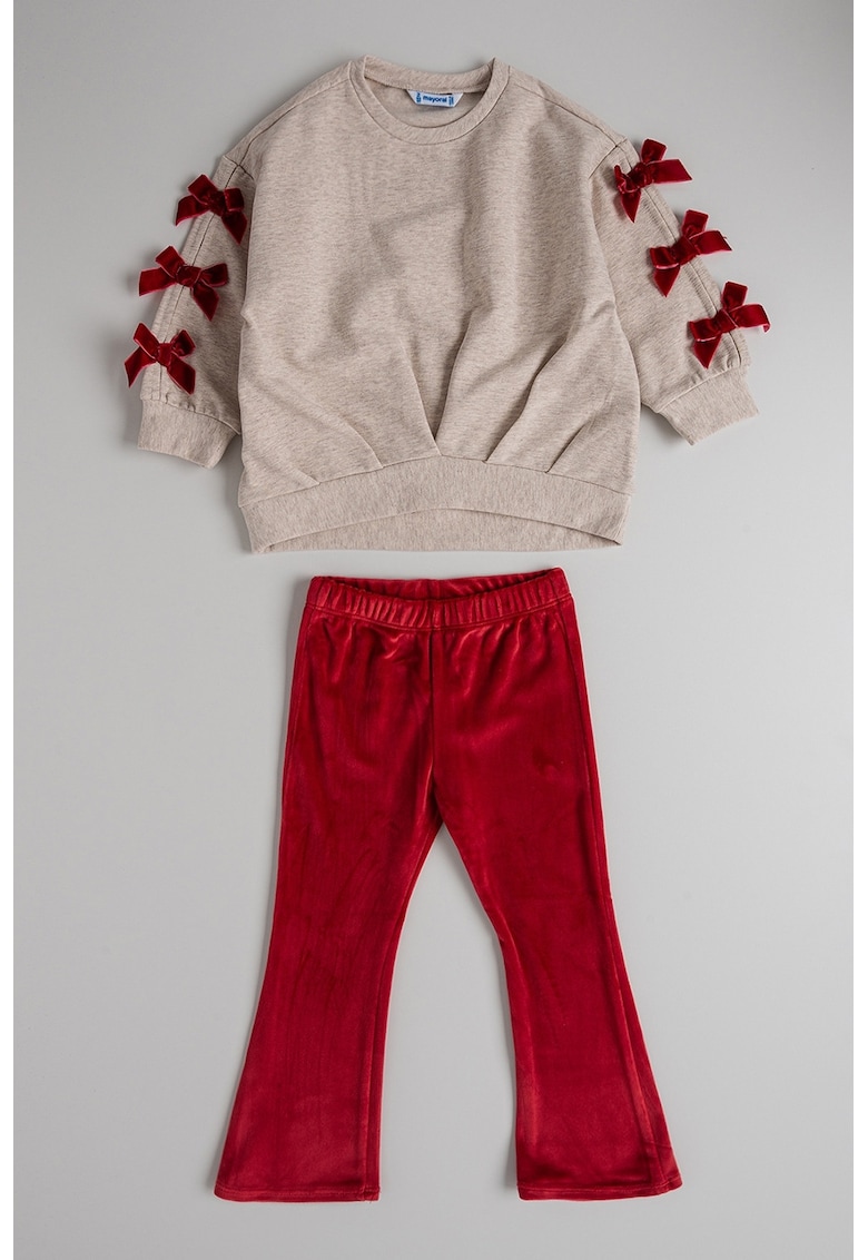 Set de bluza de trening cu funda si pantaloni evazati