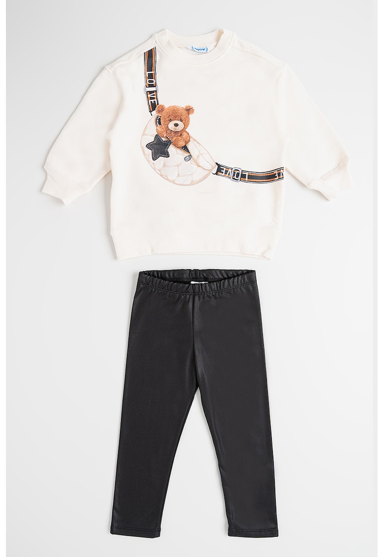 Set de colanti si bluza de trening cu imprimeu grafic - 2 piese