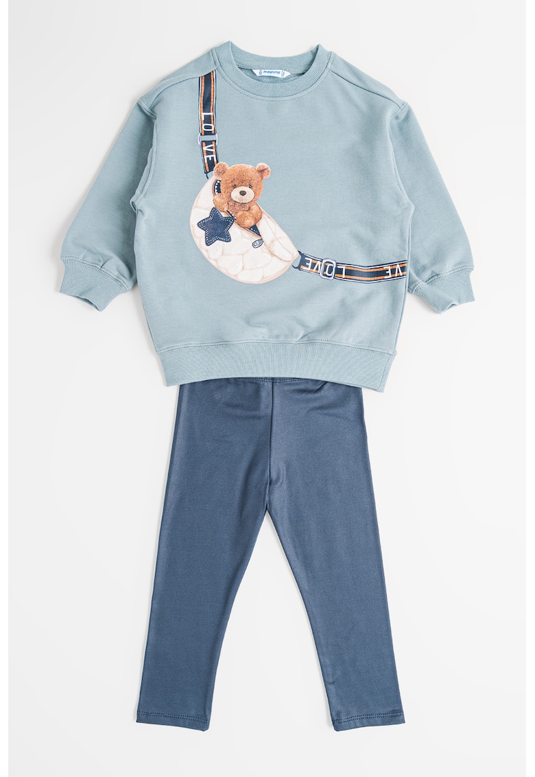 Set de colanti si bluza de trening cu imprimeu grafic - 2 piese