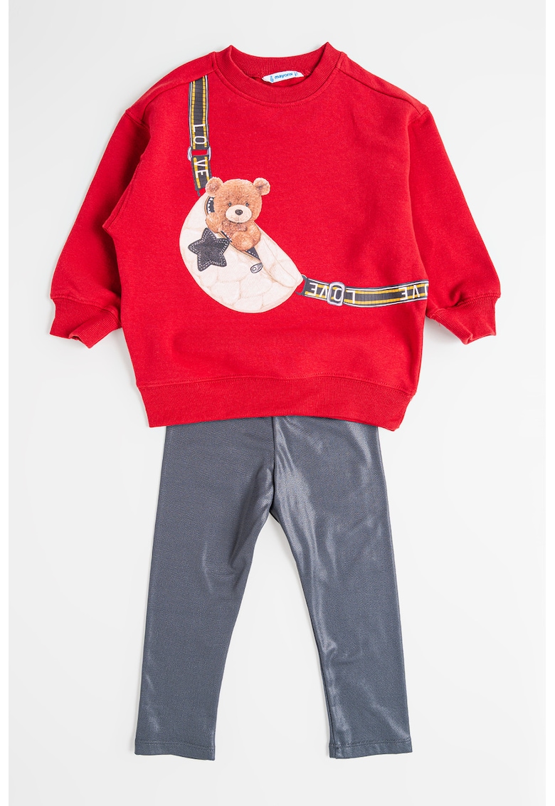 Set de colanti si bluza de trening cu imprimeu grafic - 2 piese