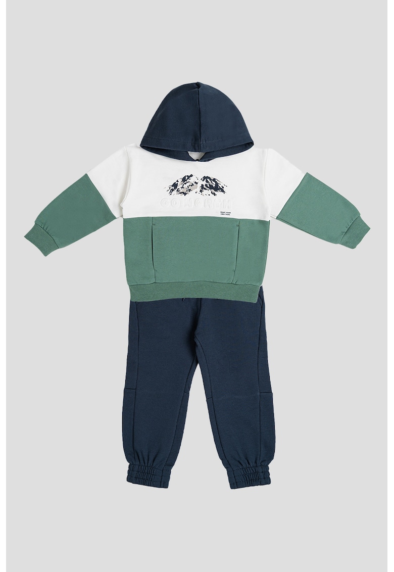 Set de hanorac din amestec de bumbac si pantaloni de trening - 3 piese