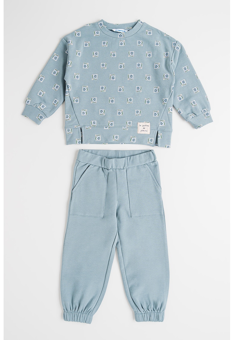 Trening cu imprimeu floral - Albastru petrol