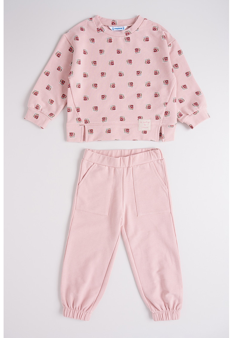 Trening cu imprimeu floral - Alb/Kaki/Roz prafuit