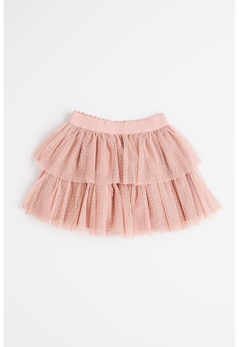 Fusta stratificata cu talie elastica - Bej