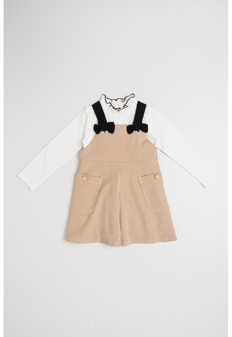 Set de salopeta evazata si bluza uni - 2 piese