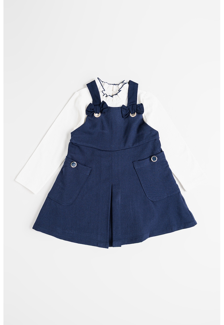 Set de salopeta scurta si bluza cu guler