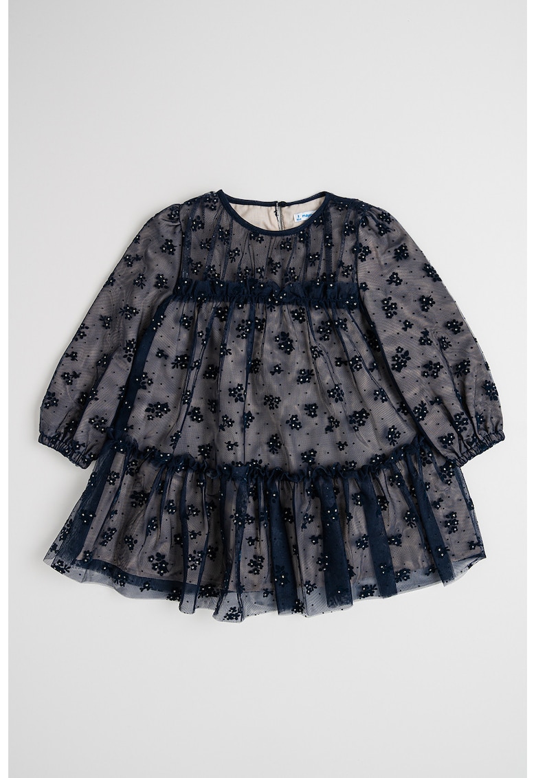 Rochie evazata cu model - Bleumarin