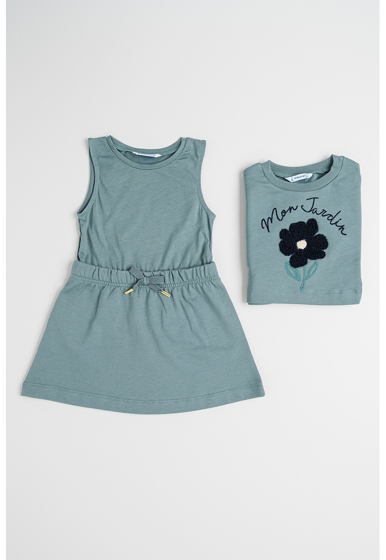 Set de rochie si bluza cu broderii - 2 piese