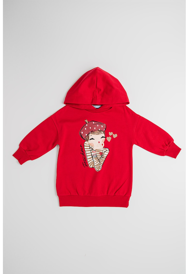 Rochie-hanorac cu imprimeu grafic