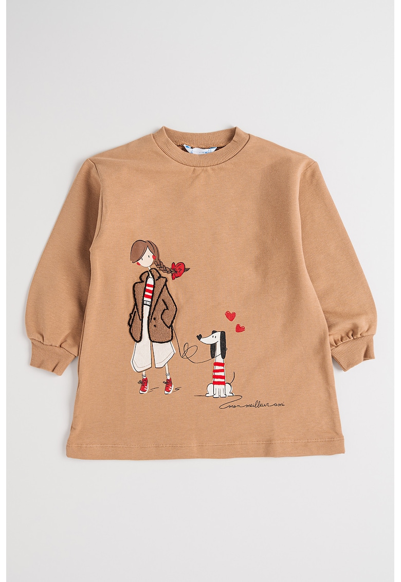 Rochie cu imprimeu si terminatie evazata