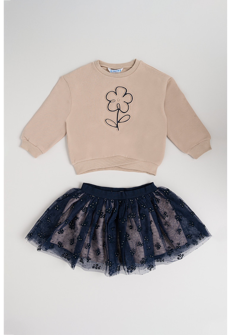 Set de bluza de trening si fusta cu tul - 2 piese