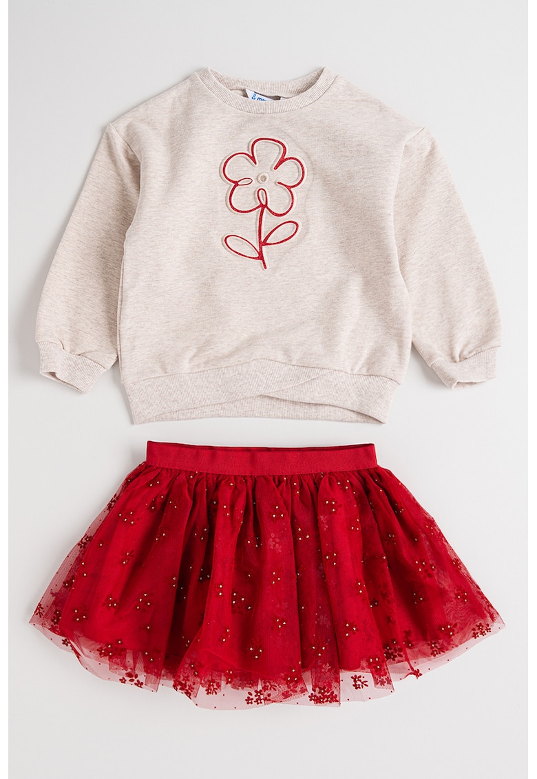 Set de bluza de trening si fusta cu tul - 2 piese