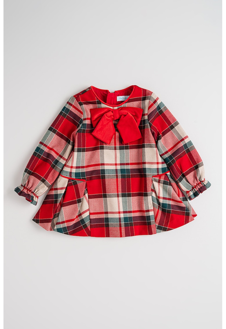 Rochie din amestec de bumbac cu model in carouri