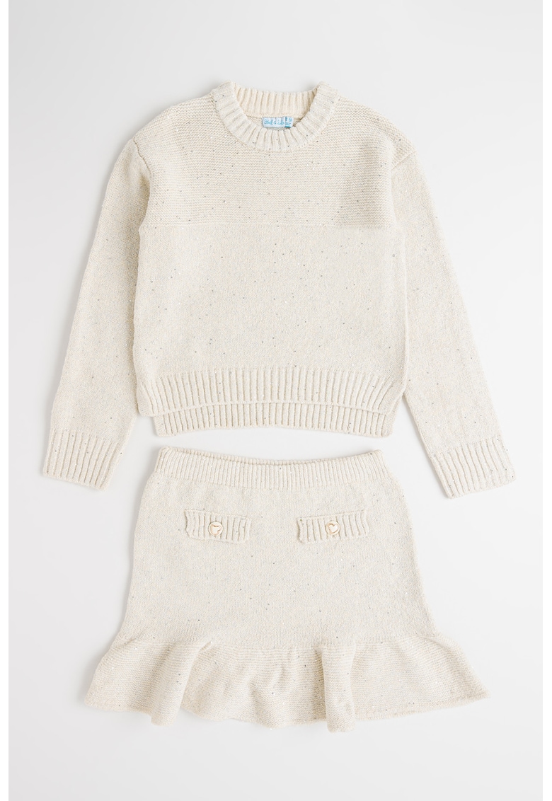 Set de fusta si pulover tricotat