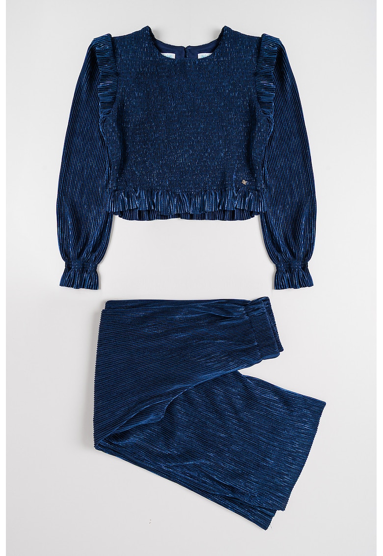 Set de bluza si pantaloni cu aspect texturat