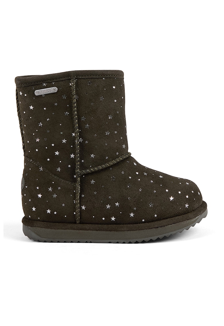 Ghete impermeabile - de piele intoarsa cu stele