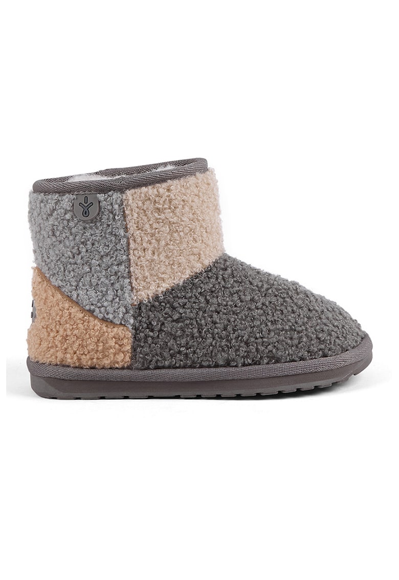 Ghete slip-on din teddy cu captuseala de lana