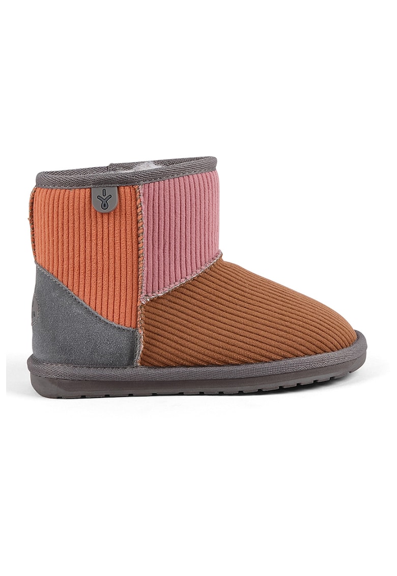 Ghete colorblock - Gri deschis/Caramel/Roz prafuit
