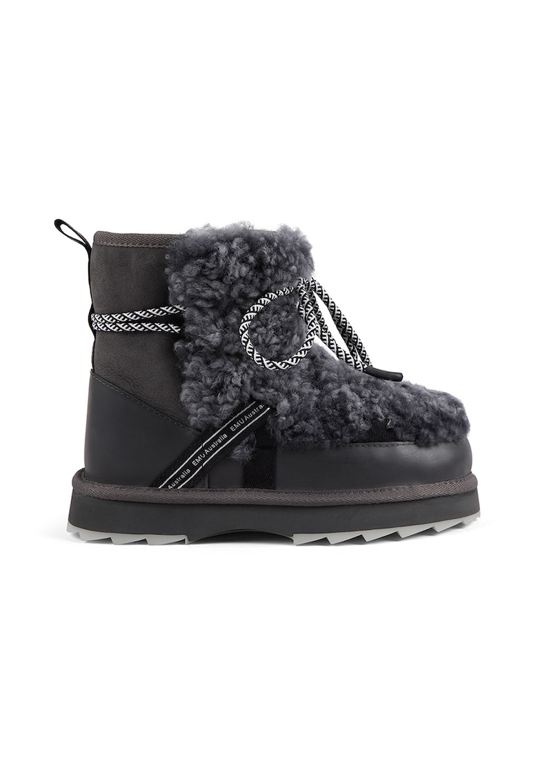 Ghete de piele fara inchidere - Gri antracit