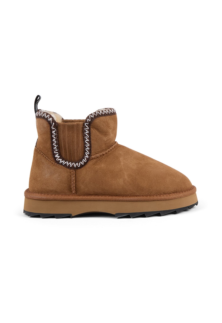 Ghete de piele fara inchidere - Caramel