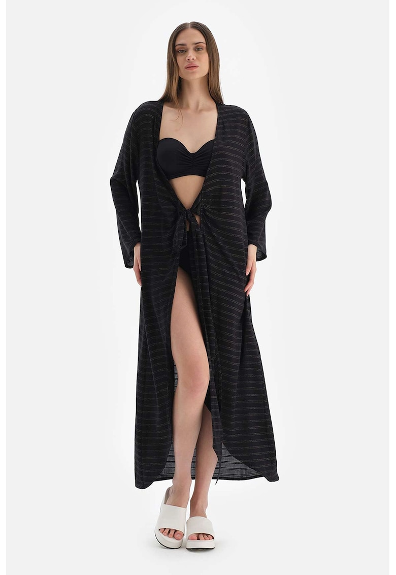 Chimono de plaja cu model in dungi