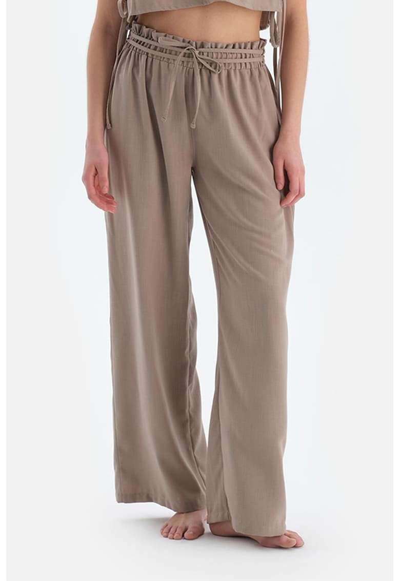 Pantaloni de plaja cu talie inalta