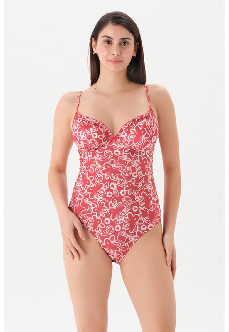 Costum de baie intreg cu imprimeu floral